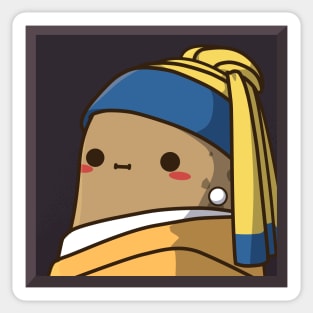 Cute Potato With A Pearl Earring Sticker